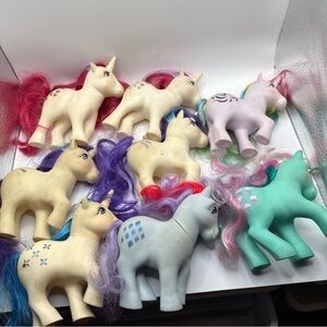 Vintage My Little Pony G1 Bundle –8 Unicorn Lot 1980s, Sparkler, Moondancer etc.